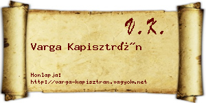 Varga Kapisztrán névjegykártya