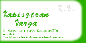 kapisztran varga business card
